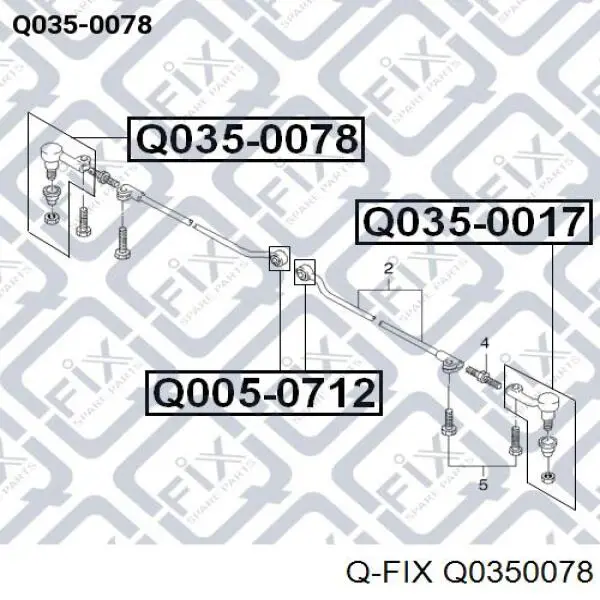 Накінечник рульової тяги, зовнішній Q0350078 Q-fix