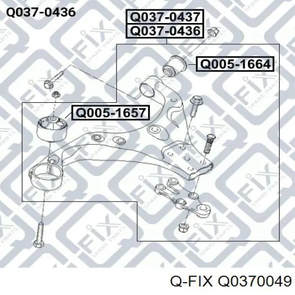 Важіль передньої підвіски верхній, правий Q-fix Q0370049 ціна, від 30.66 USD