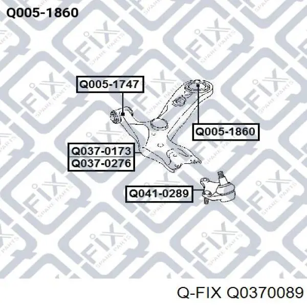 Важіль задньої підвіски верхній, правий Q0370089 Q-fix