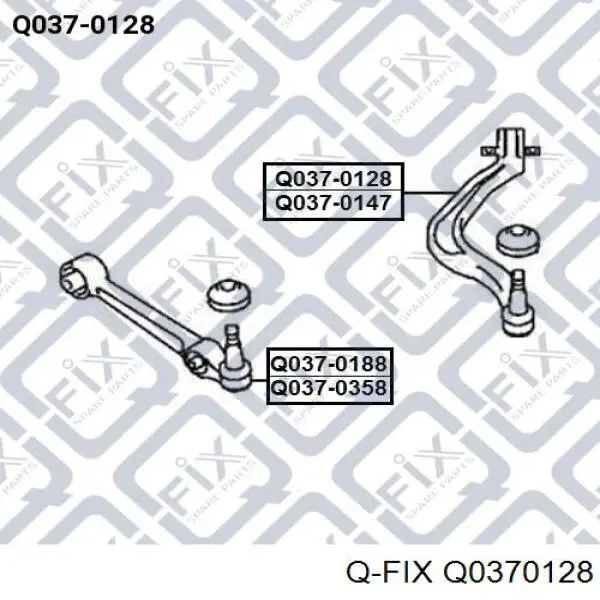 Купити Q0370128 Q-fix Лівий важіль передній нижній підвіски