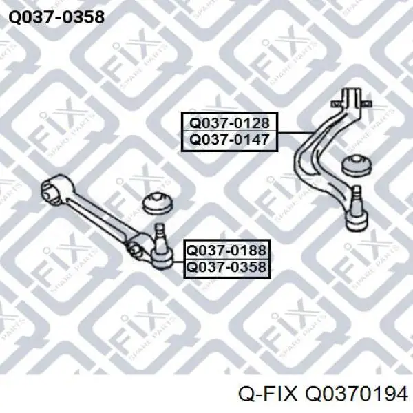 Купити Q0370194 Q-fix Лівий важіль передній нижній підвіски