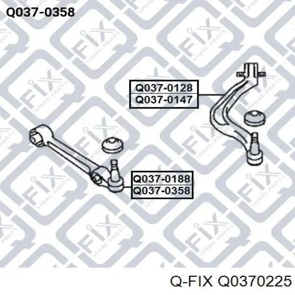 Купити Q0370225 Q-fix Лівий важіль передній нижній підвіски