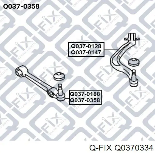 Купити Q0370334 Q-fix Тяга поперечна задньої підвіски