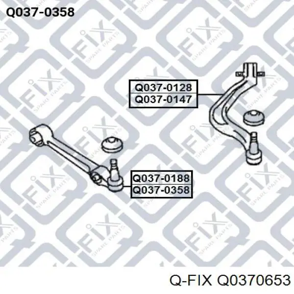 Задня поперечна тяга Q-fix Q0370653 ціна, від 14.12 USD