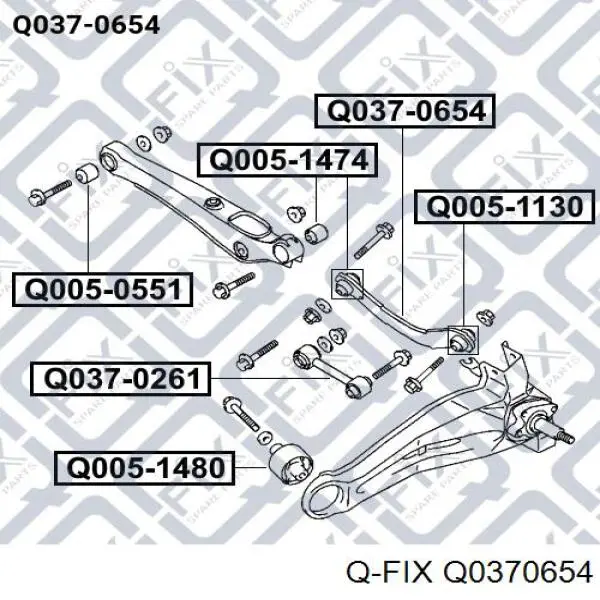 Тяга поперечна задньої підвіски Q0370654 Q-fix