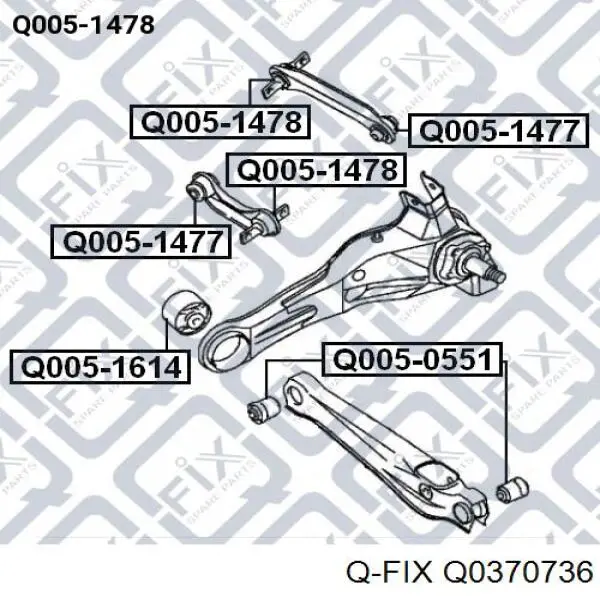 Тяга поперечна задньої підвіски Q0370736 Q-fix