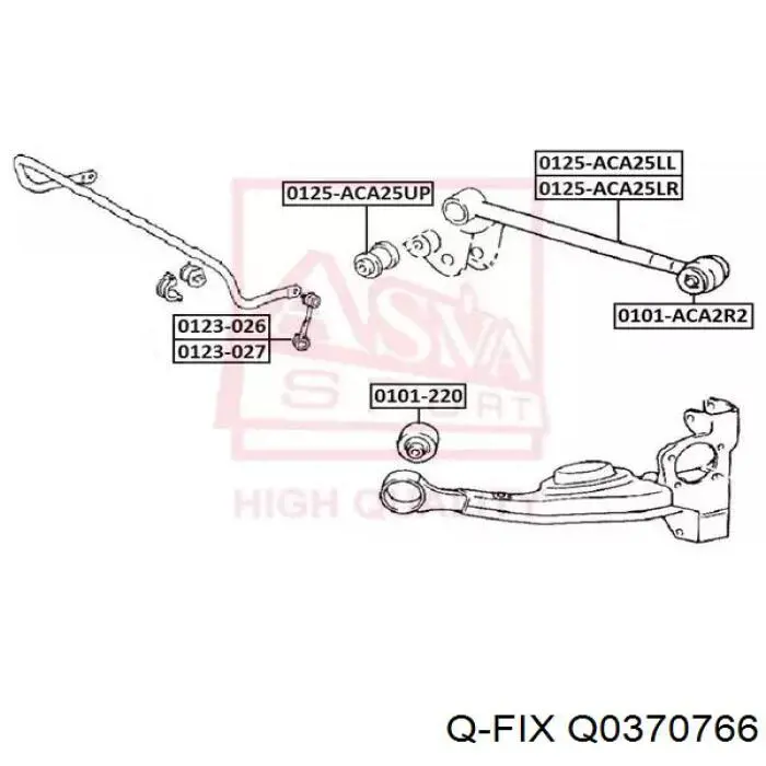 Важіль задньої підвіски нижній, лівий Q0370766 Q-fix