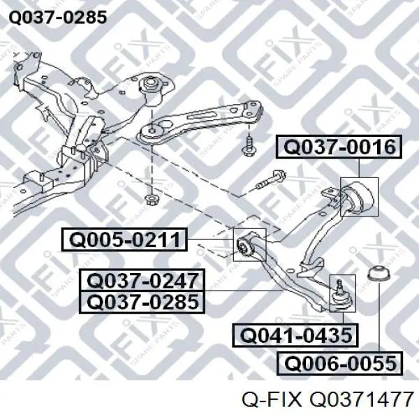 Важіль передньої підвіски нижній, лівий Q0371477 Q-fix