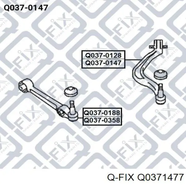 Купити Q0371477 Q-fix Лівий важіль передній нижній підвіски