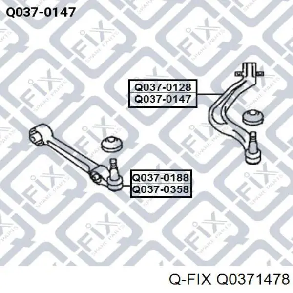 Купити Q0371478 Q-fix Важіль передньої підвіски нижній, правий