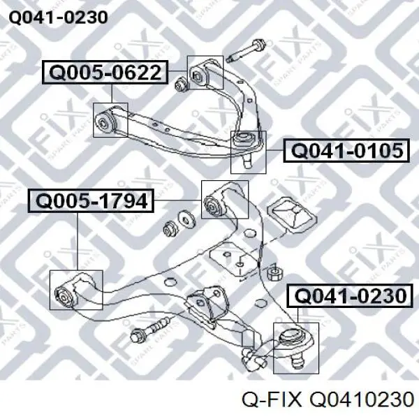 Шарова опора задньої підвіски, верхня Q0410230 Q-fix