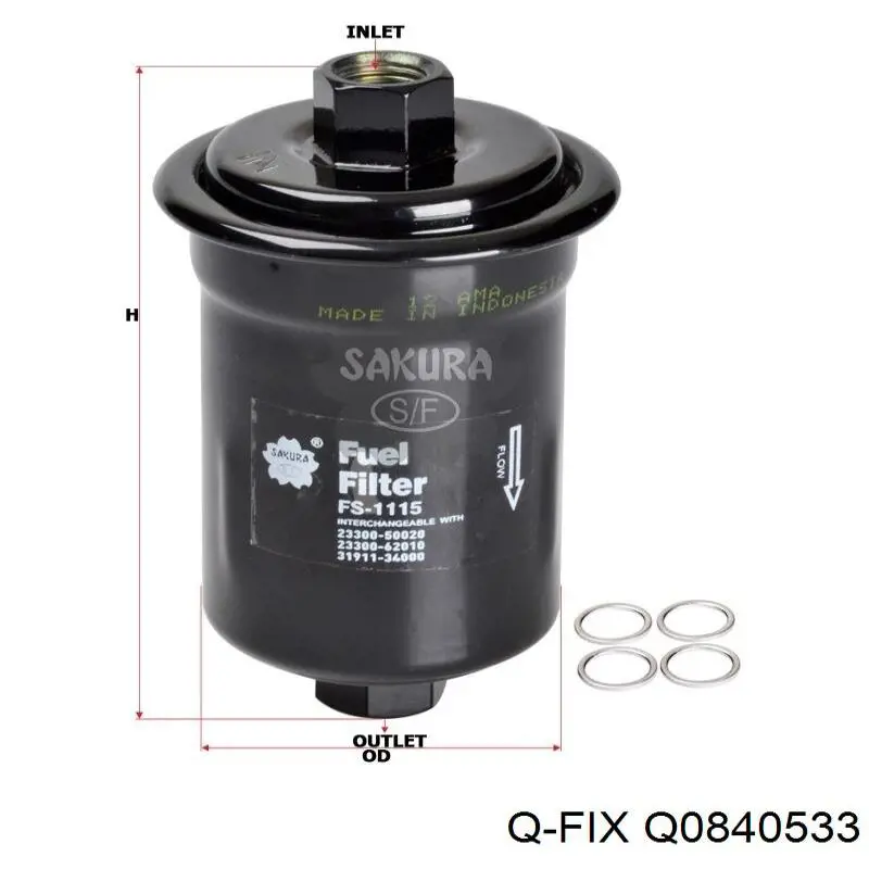Паливний фільтр Q0840533 Q-fix
