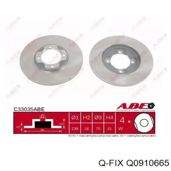 Диск переднього гальма Q-fix Q0910665 ціна, від 18.93 USD