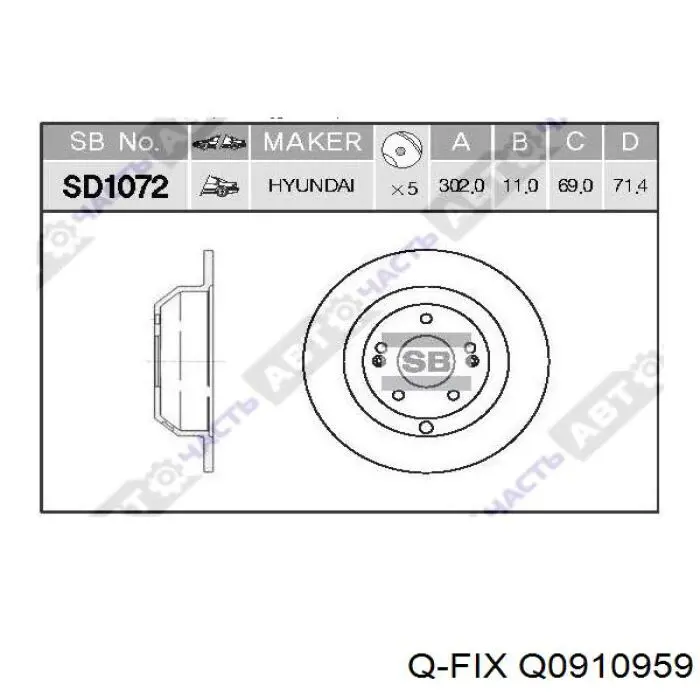 Гальмівні диски Q0910959 Q-fix