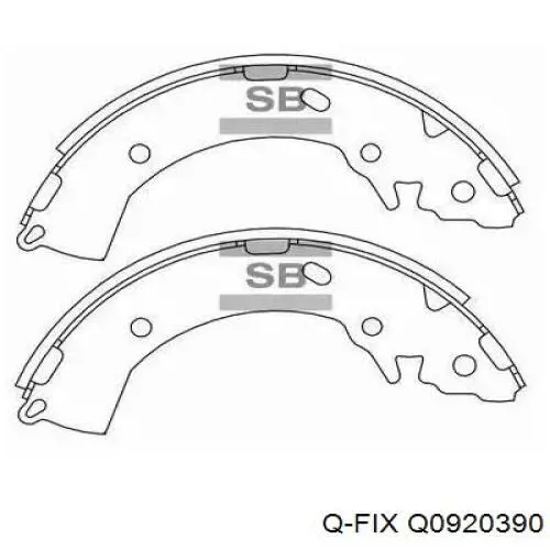 Q0920390 Q-fix Колодки гальмівні задні, барабанні