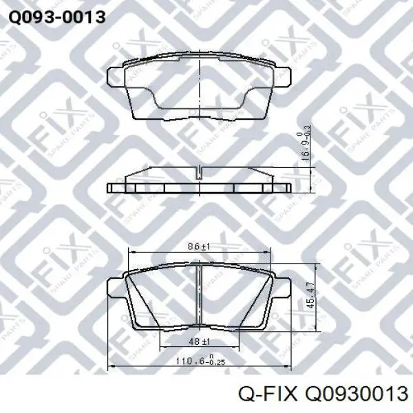 Задні гальмівні колодки Q-fix Q0930013 ціна, від 17.72 USD