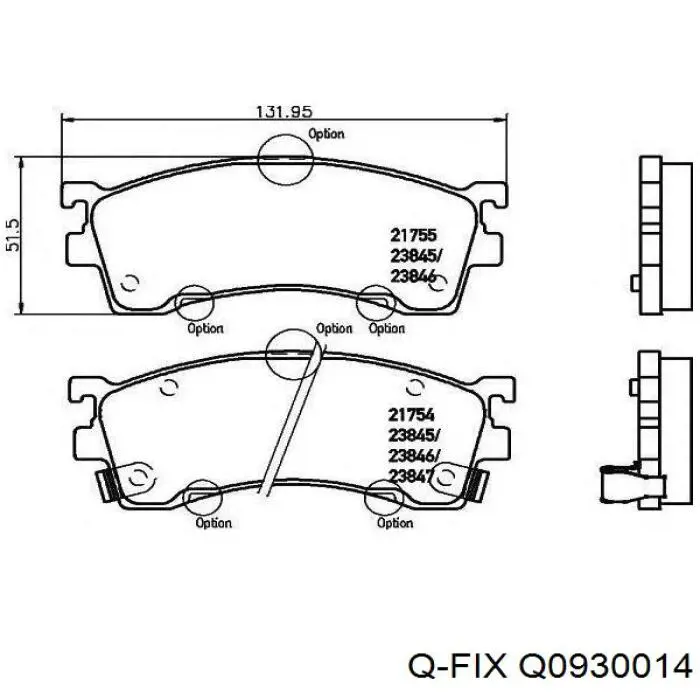 Q0930014 Q-fix Передні гальмівні колодки