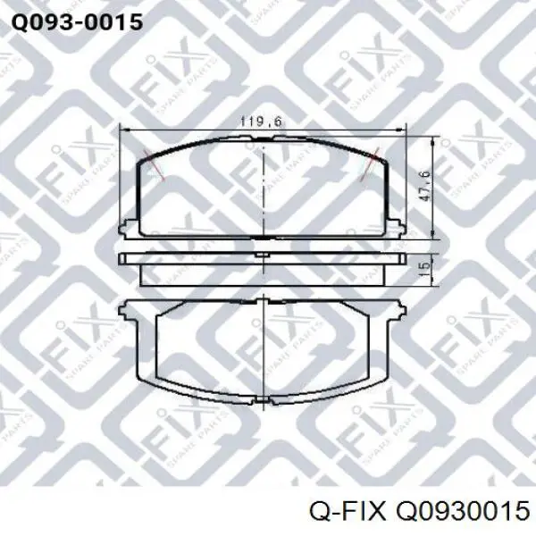 Q0930015 Q-fix Передні гальмівні колодки