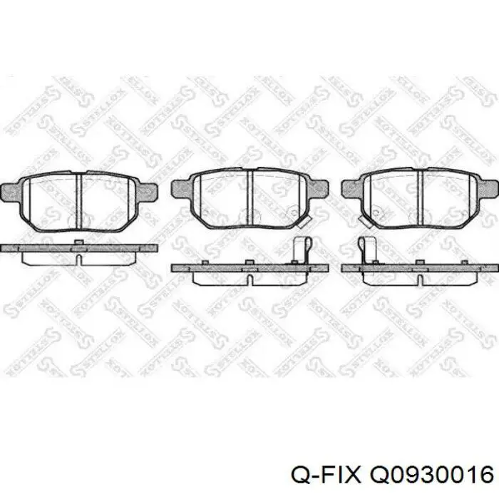 Q0930016 Q-fix Колодки гальмівні задні, дискові