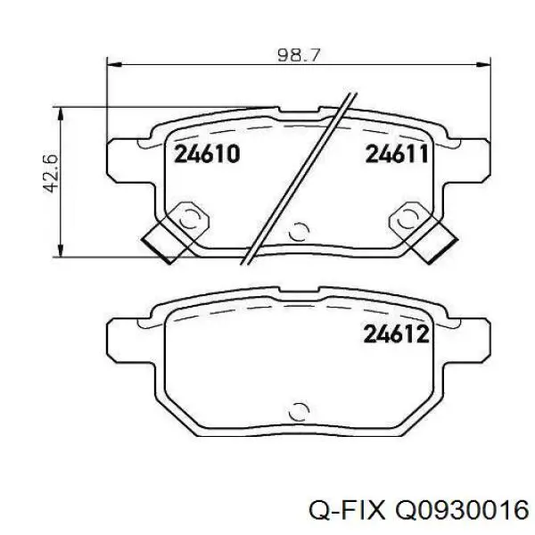 Q0930016 Q-fix Колодки гальмівні задні, дискові
