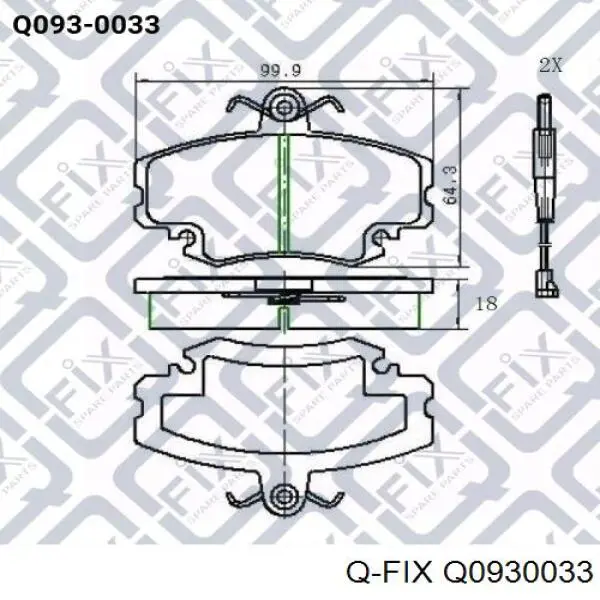 Колодки гальмівні передні, дискові Q0930033 Q-fix