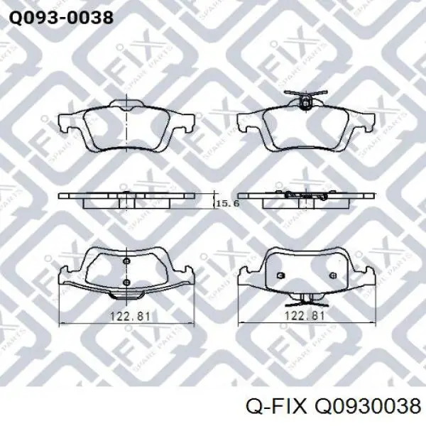Задні гальмівні колодки Q0930038 Q-fix