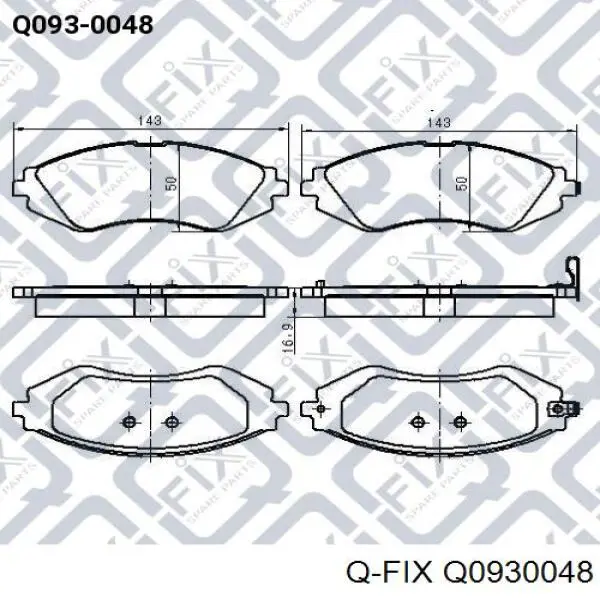 Колодки гальмівні передні, дискові Q0930048 Q-fix