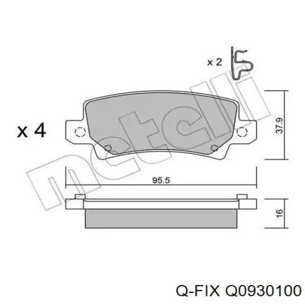 Задні гальмівні колодки Q-fix Q0930100 ціна, від 14.06 USD