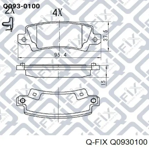 Задні гальмівні колодки Q0930100 Q-fix