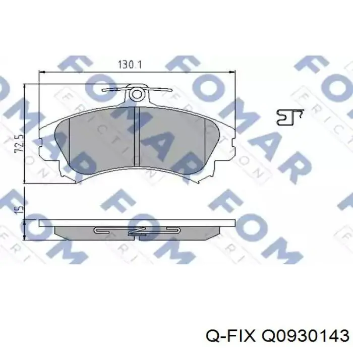 Купити Q0930143 Q-fix Колодки гальмівні передні, дискові