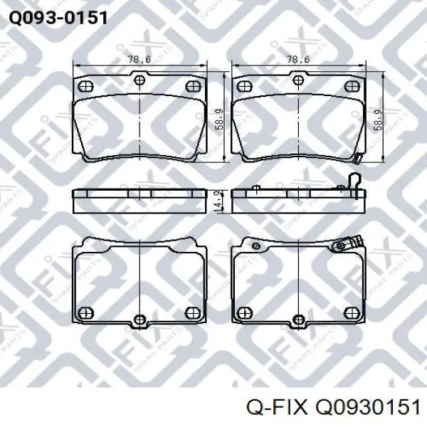 Задні гальмівні колодки Q0930151 Q-fix