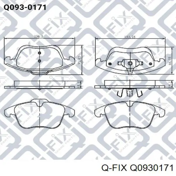 Колодки гальмівні передні, дискові Q0930171 Q-fix