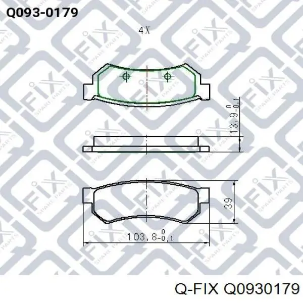 Задні гальмівні колодки Q0930179 Q-fix