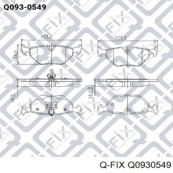 Колодки гальмові задні, дискові Q0930549 Q-fix