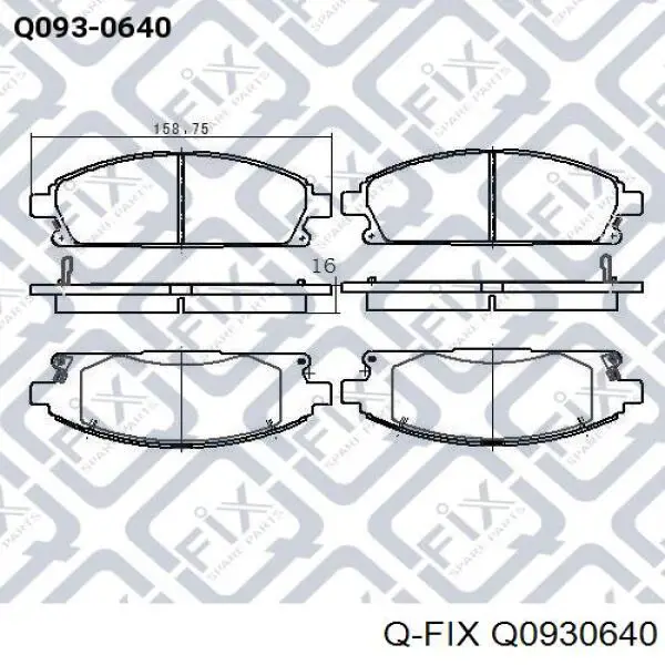 Q0930640 Q-fix Передні гальмівні колодки