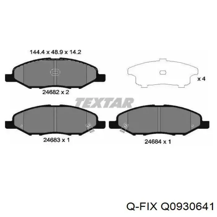 Передні тормозні колодки Q0930641 Q-fix