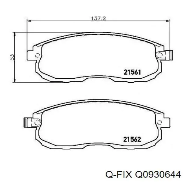 Q0930644 Q-fix Передні гальмівні колодки