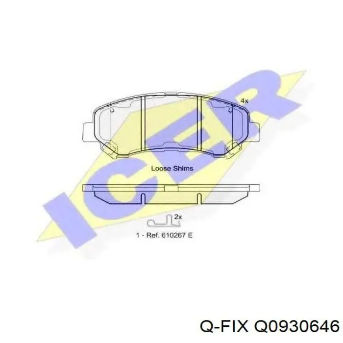 Q0930646 Q-fix Передні гальмівні колодки
