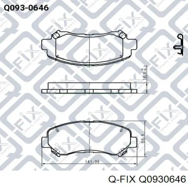 Купити Q0930646 Q-fix Колодки гальмівні передні, дискові