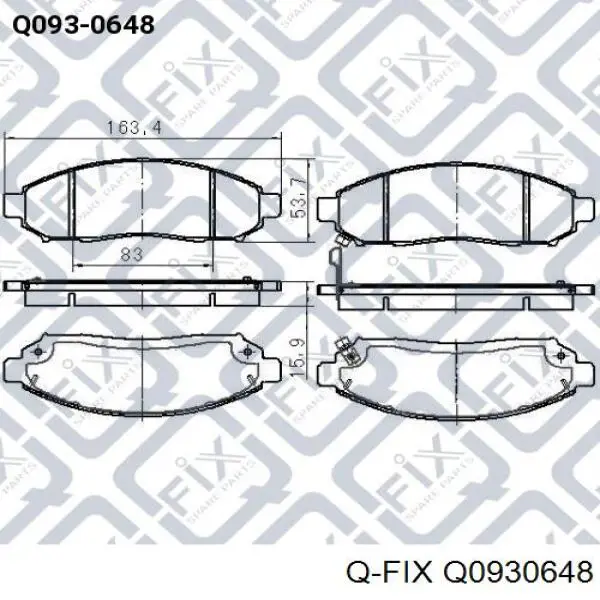 Q0930648 Q-fix Передні гальмівні колодки