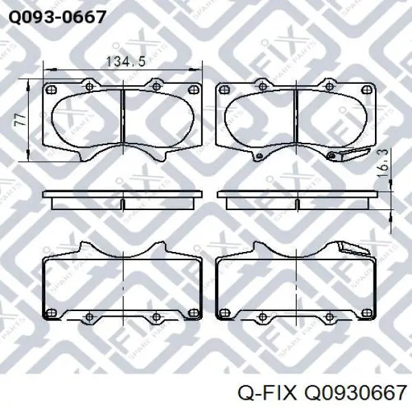 Колодки гальмові задні, дискові Q0930667 Q-fix