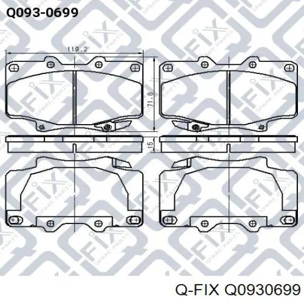 Колодки гальмівні передні, дискові Q0930699 Q-fix