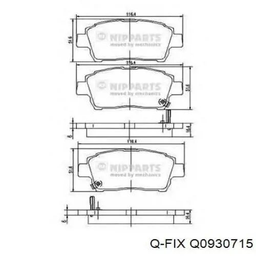 Q0930715 Q-fix Передні гальмівні колодки