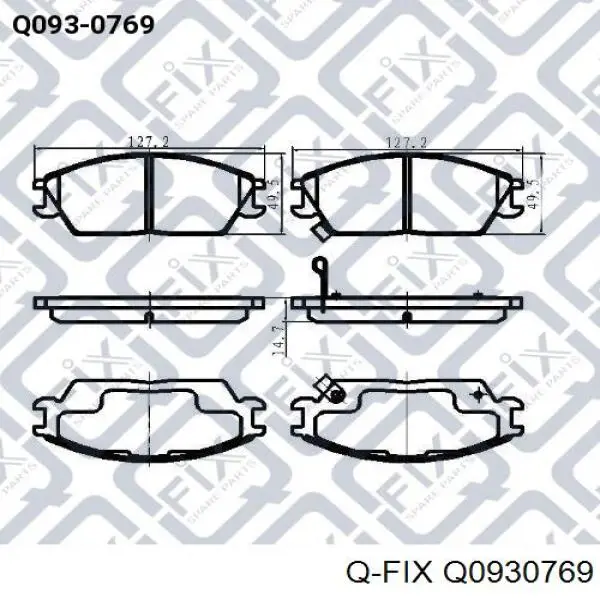 Колодки гальмівні передні, дискові Q0930769 Q-fix