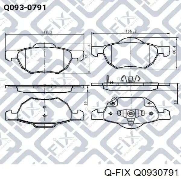 Гальмівні колодки Q-fix Q0930791 ціна, від 17.74 USD