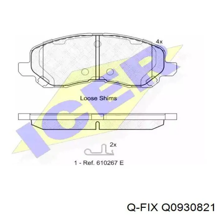Q0930821 Q-fix Передні гальмівні колодки