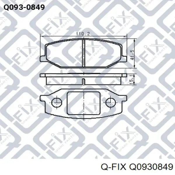 Колодки гальмівні передні, дискові Q0930849 Q-fix