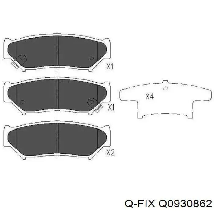 Гальмівні колодки Q-fix Q0930862 ціна, від 21.37 USD