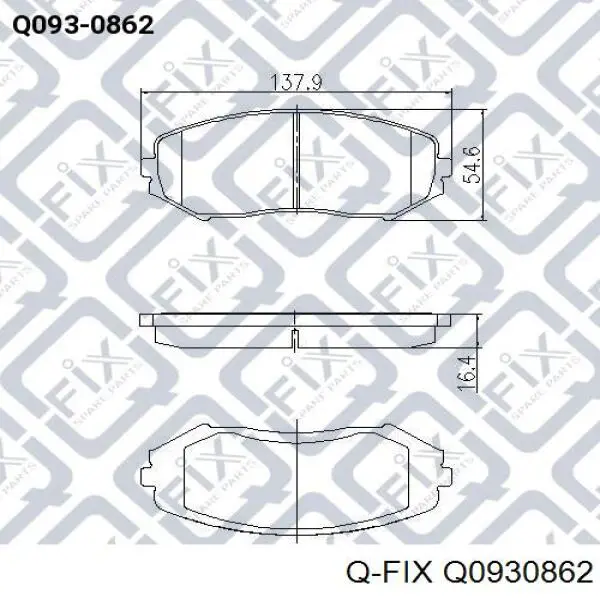 Купити Q0930862 Q-fix Колодки гальмівні передні, дискові
