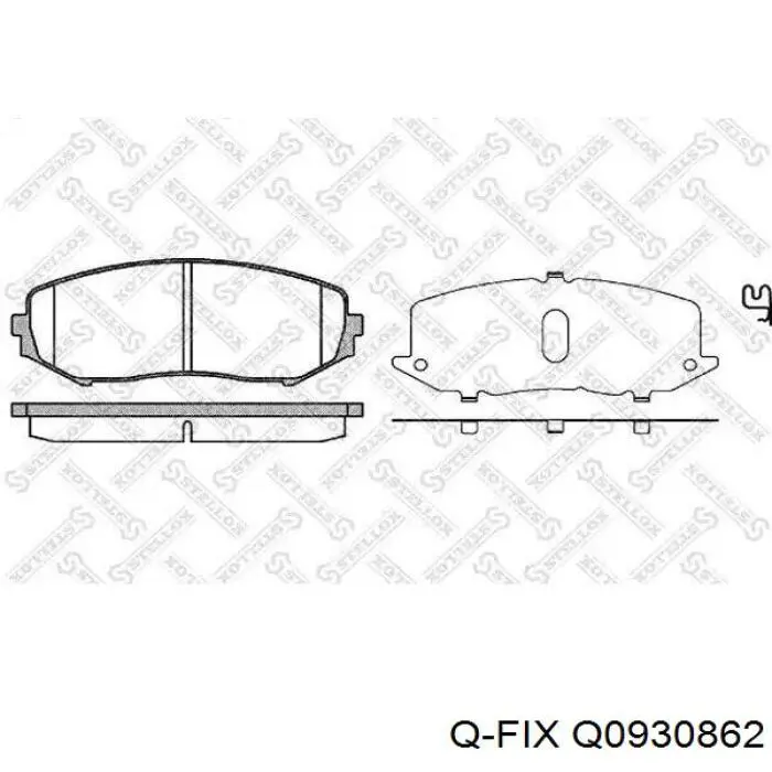 Передні тормозні колодки Q0930862 Q-fix